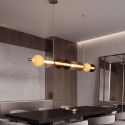 Lustra suspendata LED liniara cu sticla colorata OLIO