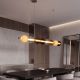 Lustra suspendata LED liniara cu sticla colorata OLIO