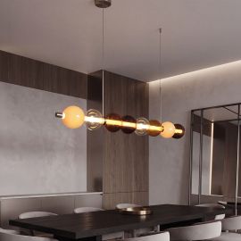 Pendule, Lustre suspendate - Lustra suspendata LED liniara cu sticla colorata OLIO