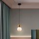 Pendule, Lustre suspendate - Pendul din ceramica bej si sticla Caeli