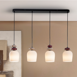 Lustra cu 4 pendule din ceramica si sticla Dunia
