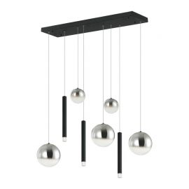 Pendule, Lustre suspendate - Lustra tavan dreptunghiulara cu pendule LED, LORR negru