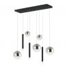 Lustra tavan dreptunghiulara cu pendule LED, LORR negru