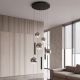 Pendule, Lustre suspendate - Lustra tavan rotunda cu pendule LED, LORR negru