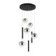 Pendule, Lustre suspendate - Lustra tavan rotunda cu pendule LED, LORR negru