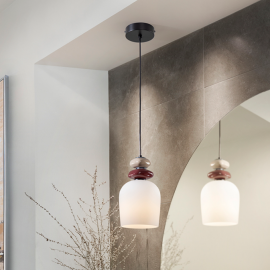 Pendule, Lustre suspendate - Lustra, Pendul din ceramica si sticla Dunia
