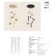 Pendule, Lustre suspendate - Lustra tavan rotunda cu pendule LED, LORR auriu