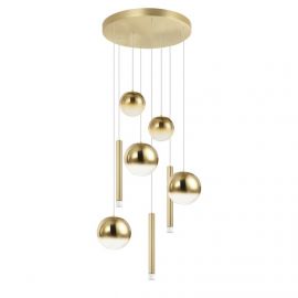 Pendule, Lustre suspendate - Lustra tavan rotunda cu pendule LED, LORR auriu
