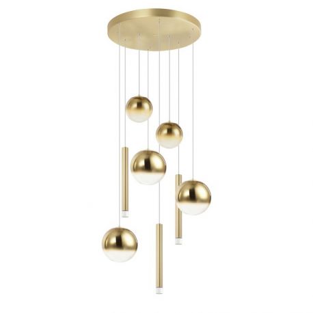 Pendule, Lustre suspendate - Lustra tavan rotunda cu pendule LED, LORR auriu