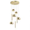 Lustra tavan rotunda cu pendule LED, LORR auriu