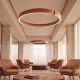 Pendule, Lustre suspendate - Lustra LED circulara iluminat sus si jos PICO maro 80cm