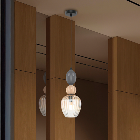 Pendule, Lustre suspendate - Lustra, Pendul din ceramica si sticla Nibia