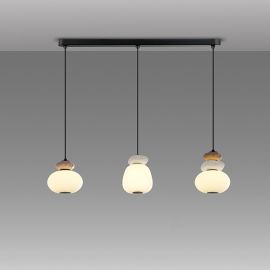 Pendule, Lustre suspendate - Lustra cu pendule LED din ceramica si sticla Mirta