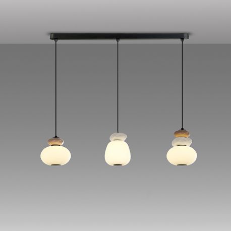 Pendule, Lustre suspendate - Lustra cu pendule LED din ceramica si sticla Mirta