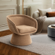 Fotolii - Fotoliu LUX modern cu tesatura chenille maro deschis Martina