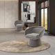 Fotolii - Fotoliu LUX modern cu tesatura chenille gri inchis Martina