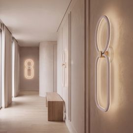Aplice, corpuri de iluminat pentru pereti - Aplica LED iluminat ambiental POLA alb/ auriu