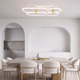 Lustre aplicate - Lustra aplicata tavan LED iluminat ambiental POLA alb/ auriu