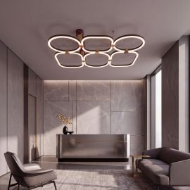 Lustre aplicate - Lustra aplicata tavan LED iluminat ambiental POLA negru/ auriu