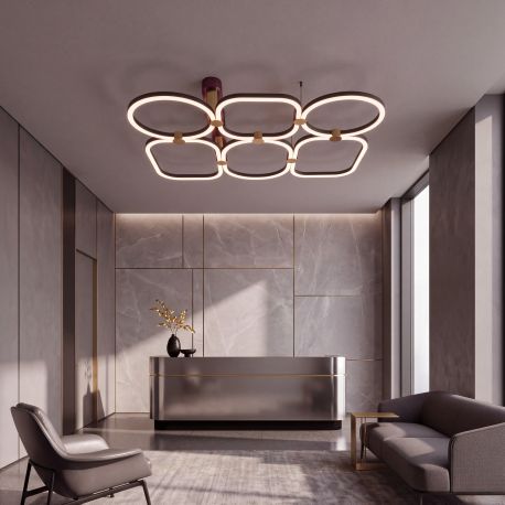 Lustre aplicate - Lustra aplicata tavan LED iluminat ambiental POLA negru/ auriu