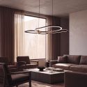 Lustra suspendata LED iluminat sus si jos POLA negru/ auriu