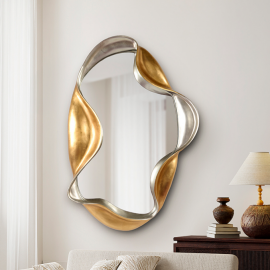 Oglinzi - Oglinda de perete decorativa Loren auriu/ argintiu