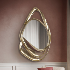Oglinda de perete decorativa Laina 103x166cm, auriu