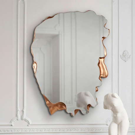 Oglinzi - Oglinda de perete decorativa Face 106x140cm, bronz inchis