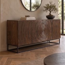 Comode - Comoda din lemn cu model 3D ZEN CIRCLE 160cm