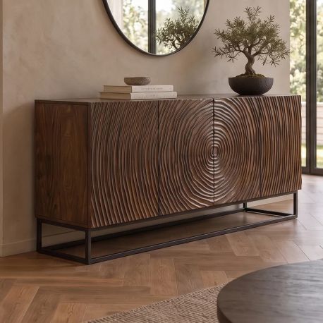 Comode - Comoda din lemn cu model 3D ZEN CIRCLE 160cm