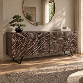 Comode - Comoda din lemn cu model 3D ZEN FLUID 175cm