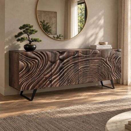 Comode - Comoda din lemn cu model 3D ZEN FLUID 175cm