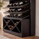 Vitrine - Bar negru din lemn de mango cu oglinda SCORPION 160cm