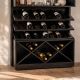 Vitrine - Bar negru din lemn de mango cu oglinda SCORPION 160cm