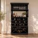 Vitrine - Bar negru din lemn de mango cu oglinda SCORPION 160cm