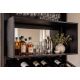 Vitrine - Bar negru din lemn de mango cu oglinda SCORPION 160cm