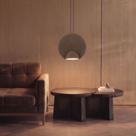 Pendule, Lustre suspendate - Lustra LED cu panou acustic ECHO maro cafeniu
