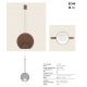 Pendule, Lustre suspendate - Lustra LED cu panou acustic ECHO maro cafeniu