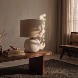 Veioze - Veioza, Lampa de masa din ceramica alba FINO