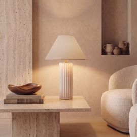 Veioza, Lampa de masa din marmura alba FINO