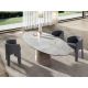 Mese dining - Masa ovala Porcelain Marble Taupe Steel 240x120cm
