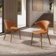 Scaune - Scaun modern tapitat cu piele regenerata Orange