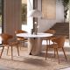 Scaune - Scaun modern tapitat cu piele regenerata Orange