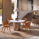 Scaune - Scaun modern tapitat cu piele regenerata Orange