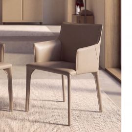 Scaune - Scaun modern tapitat cu piele regenerata Mink