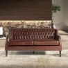 Canapea LUX 3 locuri tapitata cu piele Cognac Brown