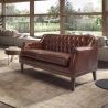 Canapea LUX 2 locuri tapitata cu piele Cognac Brown