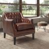 Fotoliu LUX tapitat cu piele Cognac Brown