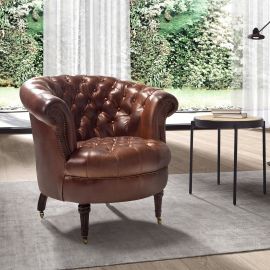Fotolii - Fotoliu LUX tapitat cu piele Cognac Brown