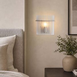 Aplice, corpuri de iluminat pentru pereti - Aplica de perete metal sand, tije din sticla Swizzle